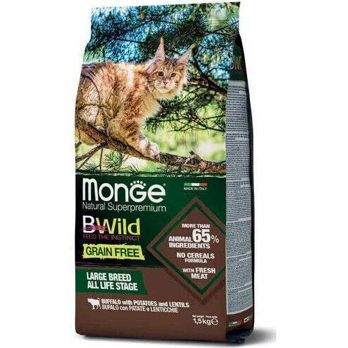 Monge BWild Grain Free All Life Stage Large Breed Bufalo con Patate e Lenticchie 1,5kg Monge BWild Grain Free All Life Stage Large Breed Bufalo con Patate e Lenticchie 1,5kg